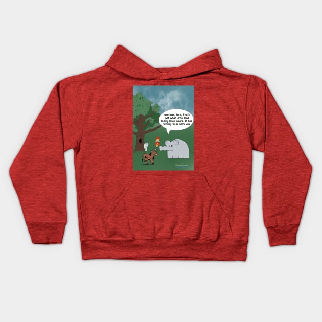 ENORMOUSLY FUNNY CARTOONS LITTLE RED RIDING HOOD Kids Hoodie by Enormously Funny Cartoons